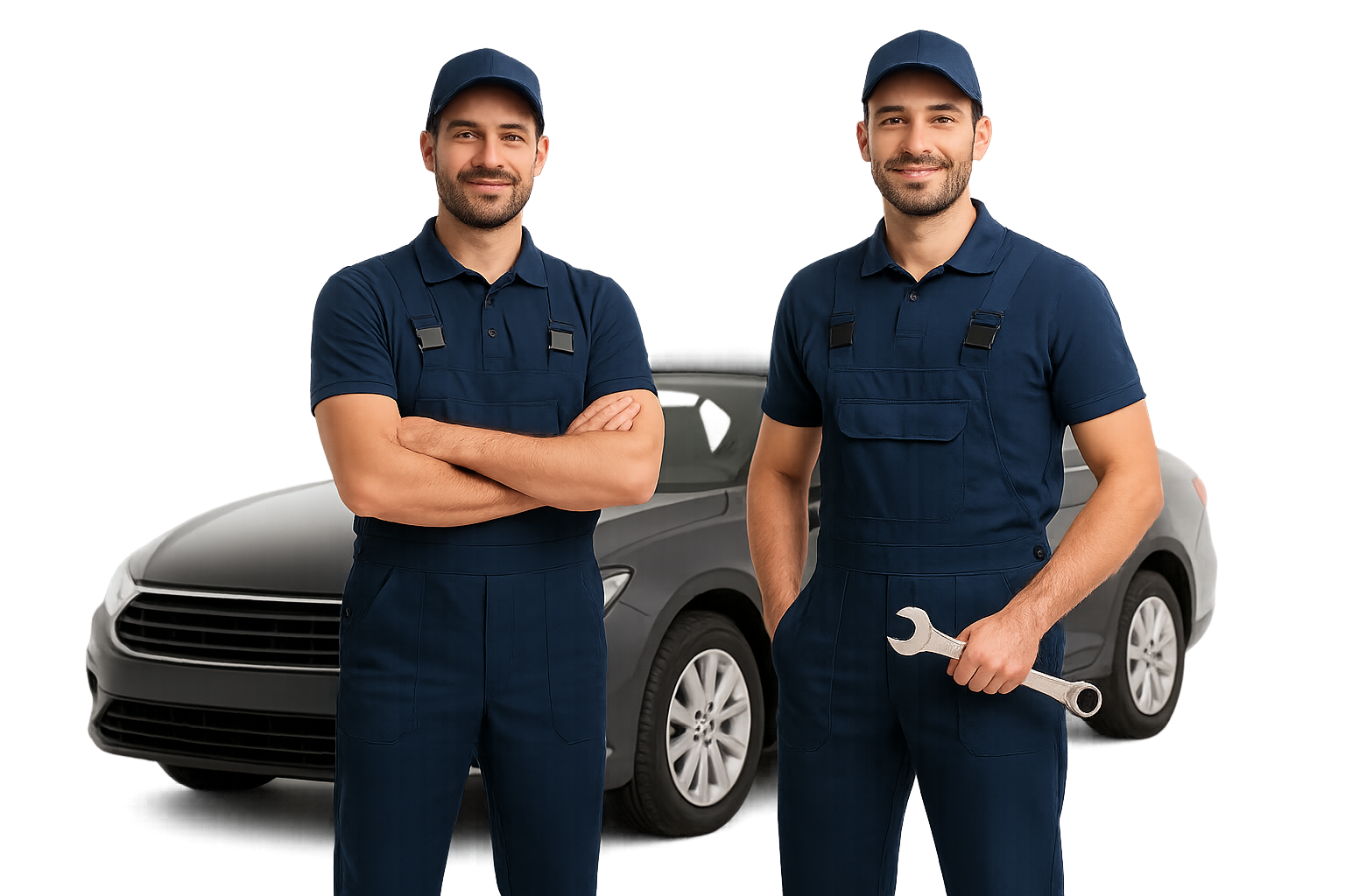 Mechanics fixing car